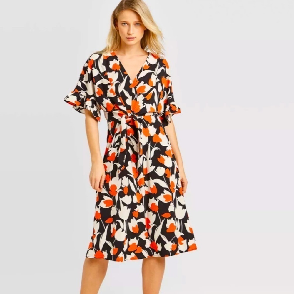 Who What Wear Flutter Dress Floral​​​​